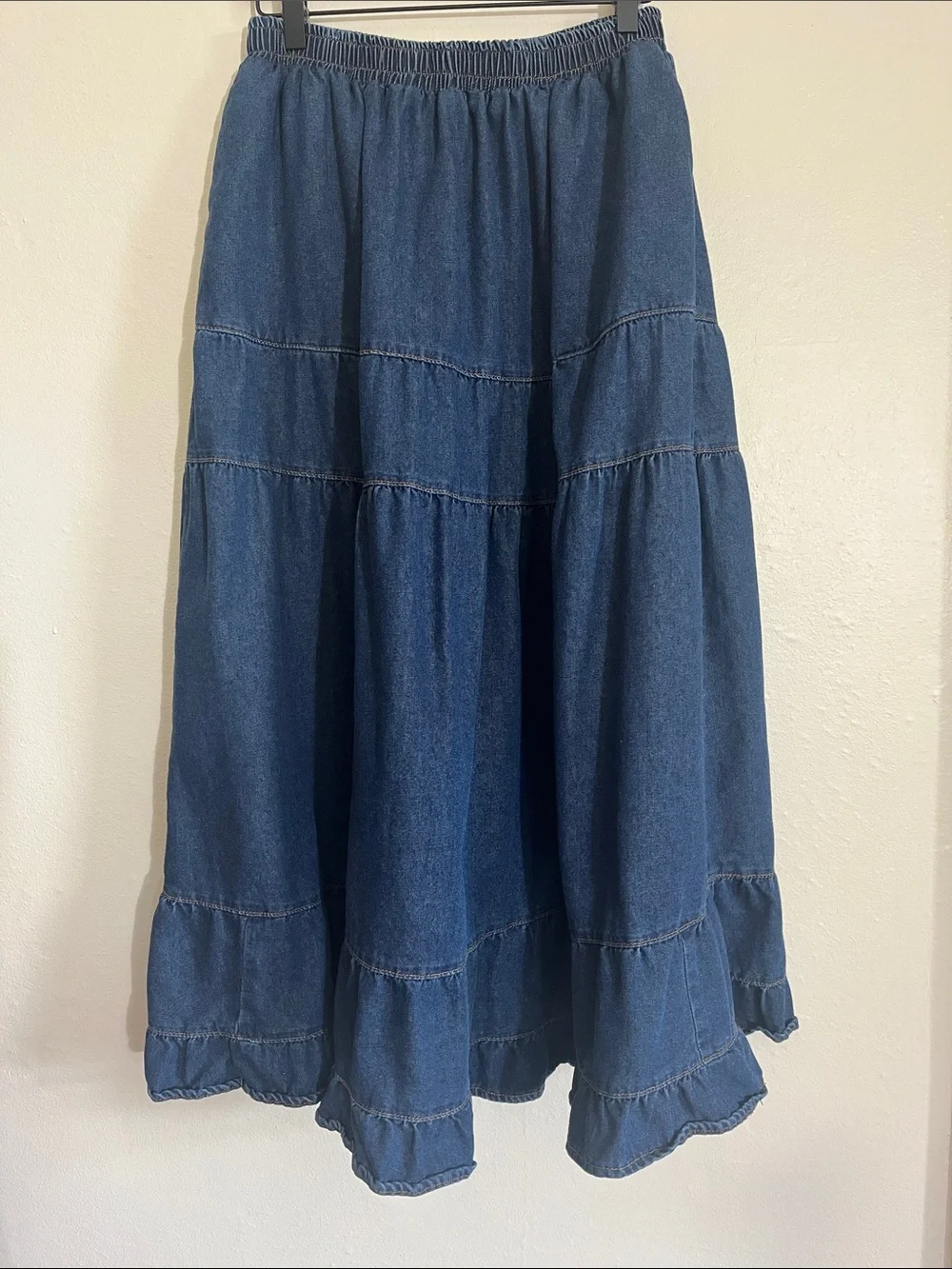 Denim maxi skirt